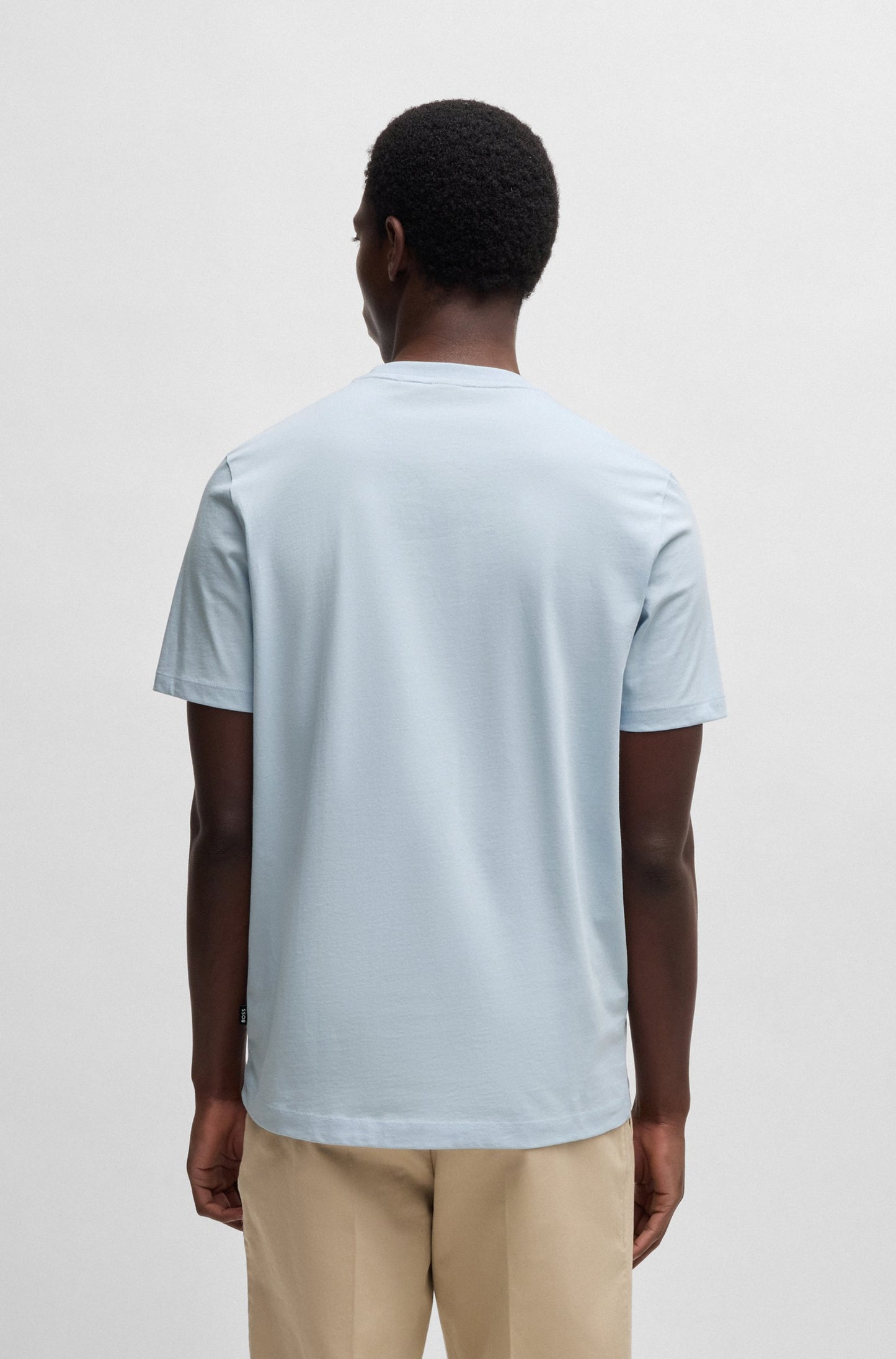 BOSS Cotton Jersey Men's Natural T-Shirt with Logo Detail