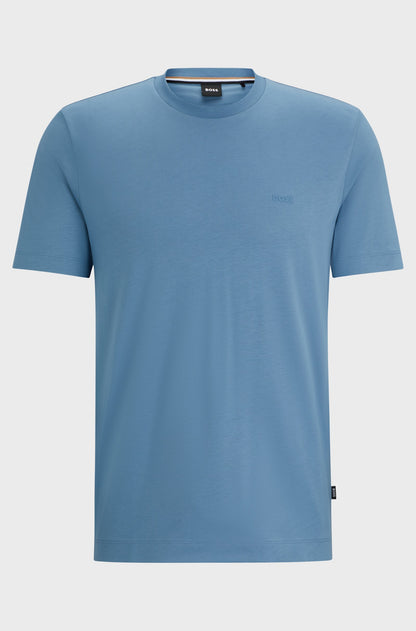 BOSS Cotton Jersey Men's Blue T-Shirt with Logo Detail