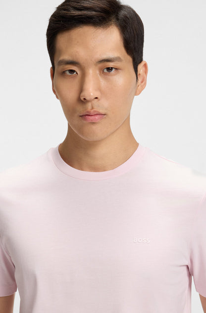 BOSS Cotton Jersey Men's Blue T-Shirt with Logo Detail