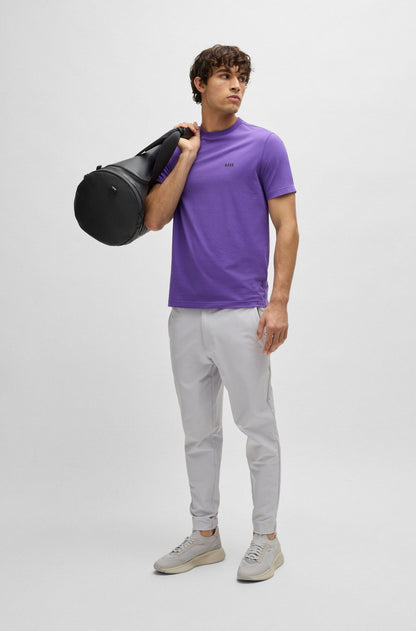 BOSS Cotton Jersey Men's Blue T-Shirt with Logo Detail