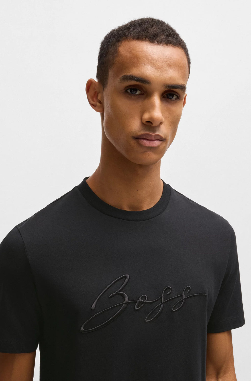 BOSS - Cotton-jersey regular-fit T-shirt with script logo