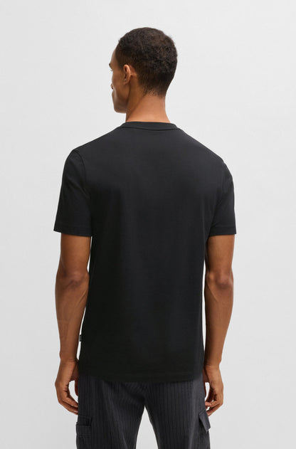 BOSS Cotton Jersey Regular Fit Men's Navy Blue T-shirt with Script Logo