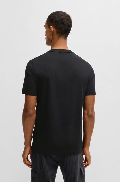 BOSS Cotton Jersey Regular Fit Men's Black T-shirt with Script Logo