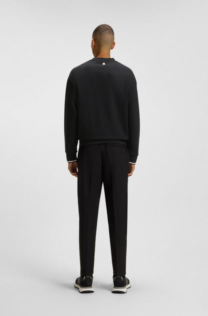 BOSS Cotton-terry white sweatshirt with logo detail