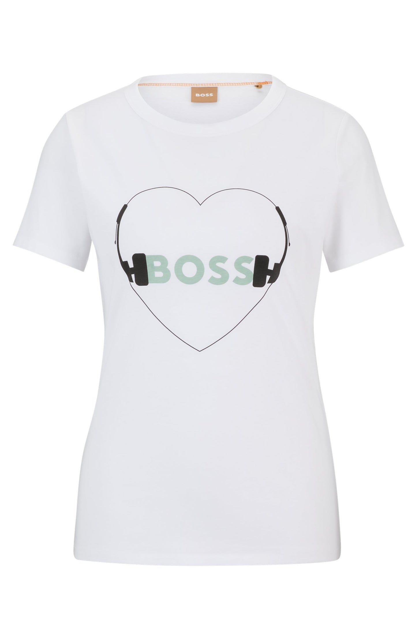 BOSS Regular-fit T-shirt in with seasonal print