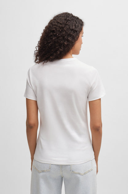 BOSS Regular-fit T-shirt in with seasonal print