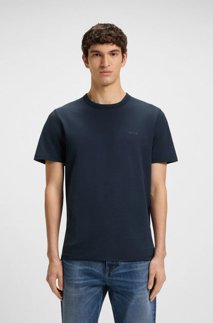 BOSS Cotton Jersey Men's Black T-Shirt with Logo Detail