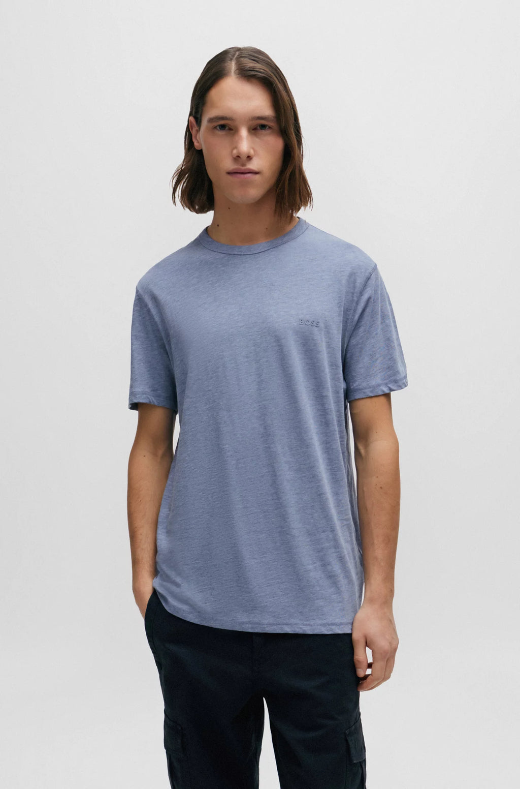 BOSS - Cotton-jersey T-shirt with logo detail