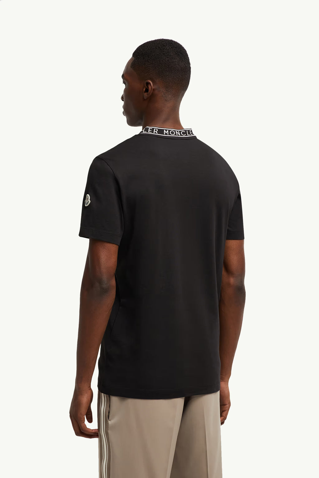 Moncler Knit Neck Logo-Trimmed Cotton T-Shirt