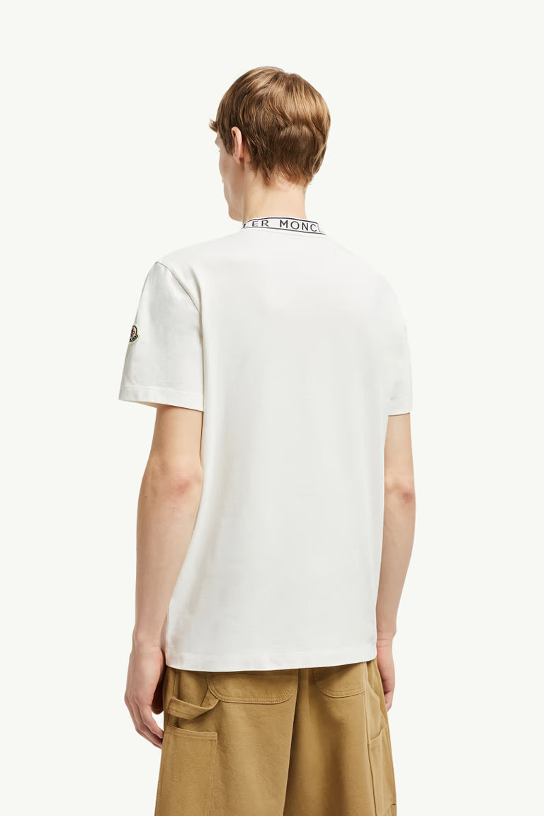 Moncler Knit Neck Logo-Trimmed Cotton T-Shirt
