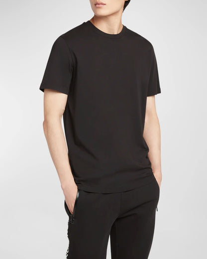 Moncler Logo Embroidered Men's Cotton Black T-shirt