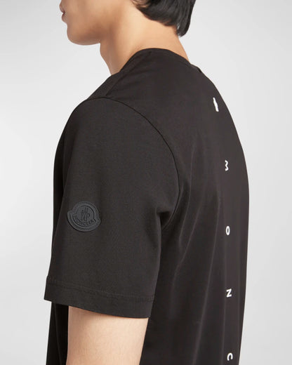 Moncler Logo Embroidered Men's Cotton Black T-shirt