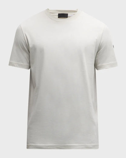 White t-shirt on a light gray background