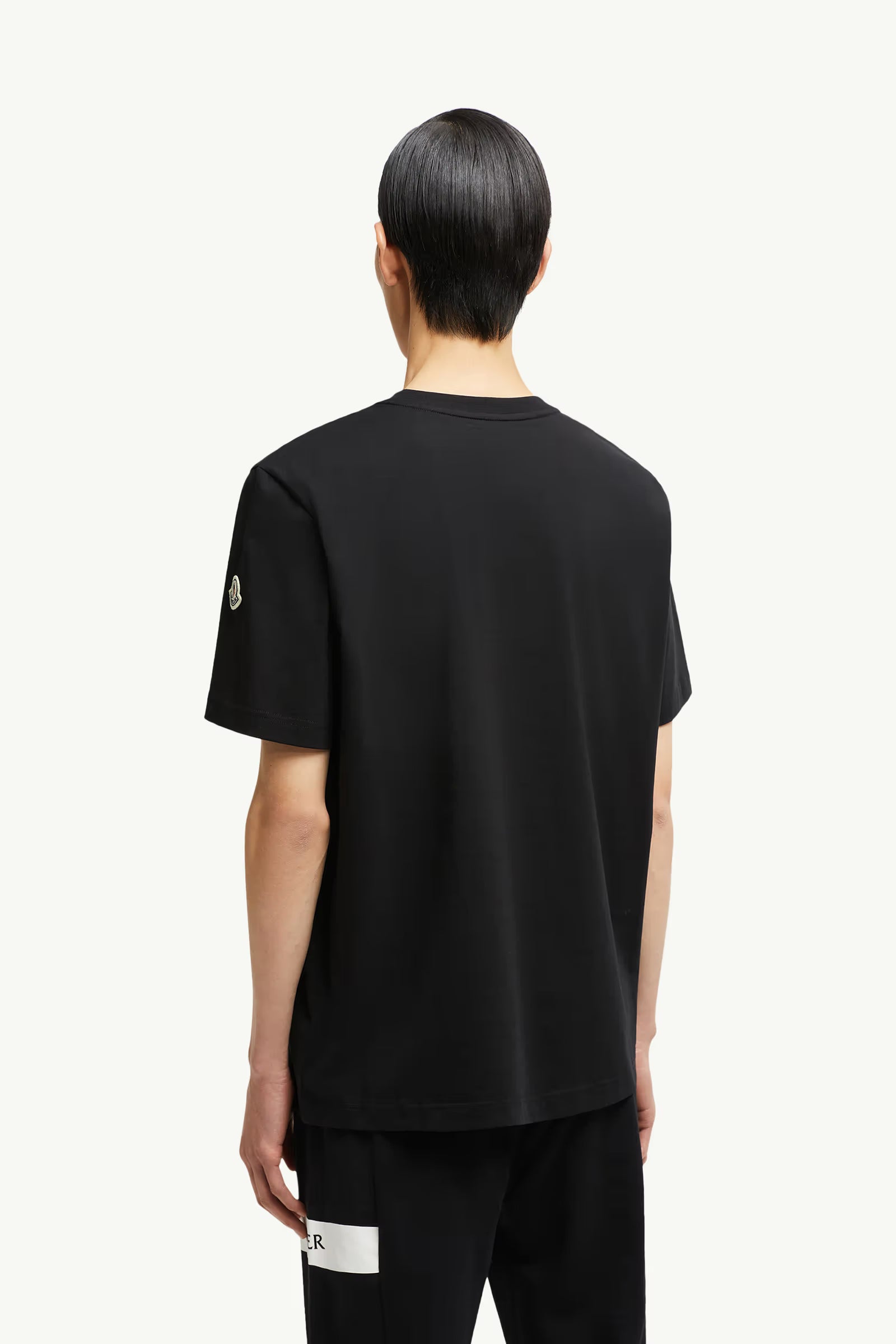 MONCLER-Rubberised Logo Cotton T-Shirt