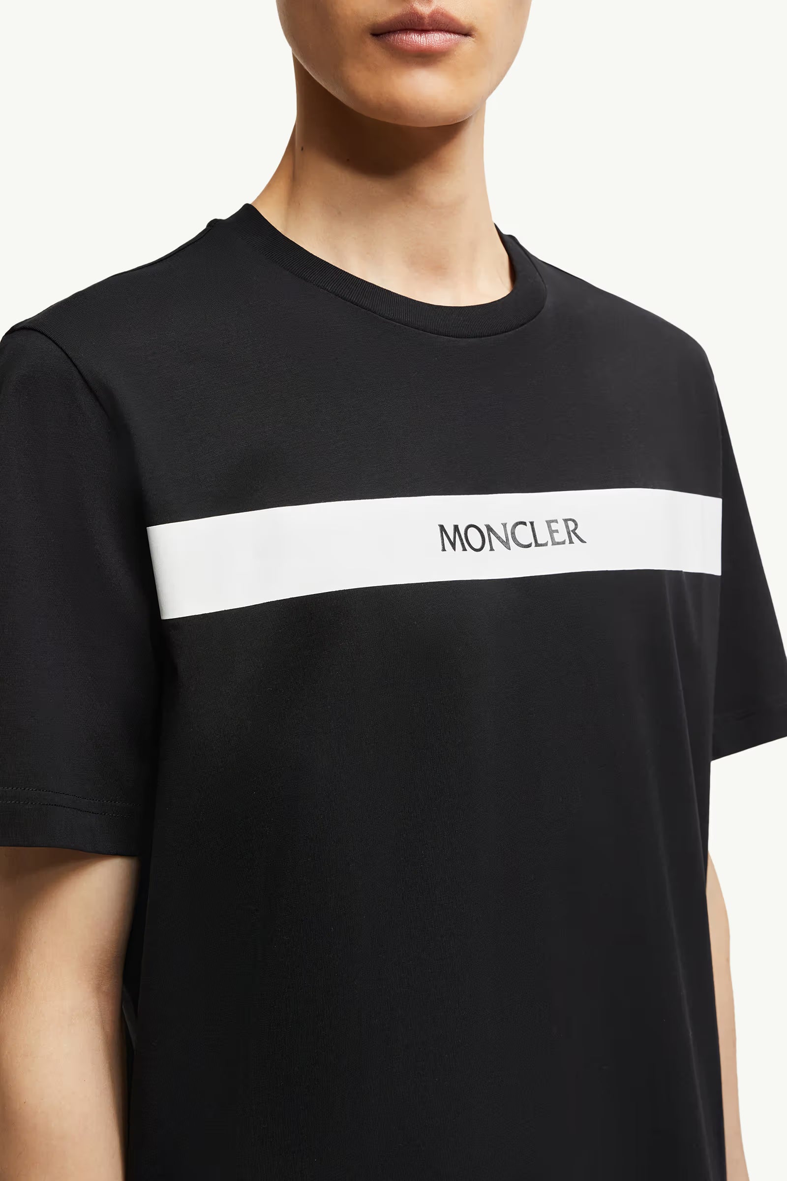 MONCLER-Rubberised Logo Cotton T-Shirt