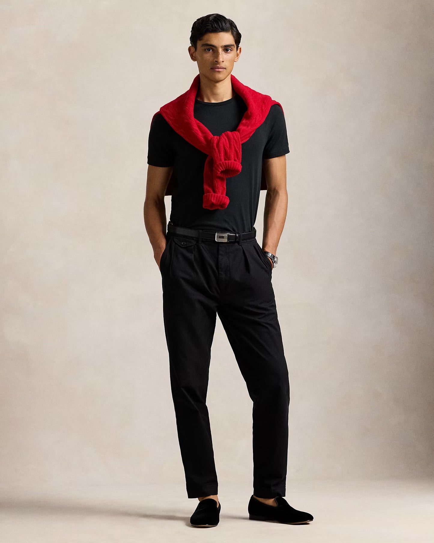 Ralph Lauren Custom Slim Fit Jersey Crewneck Men's Navy Blue T-Shirt