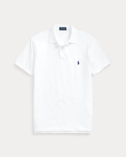 Polo Ralph Lauren Men's Custom Slim Fit Mesh White Polo Shirt