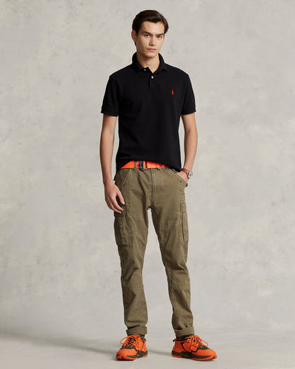 Polo Ralph Lauren Men's Custom Slim Fit Mesh Black Polo Shirt