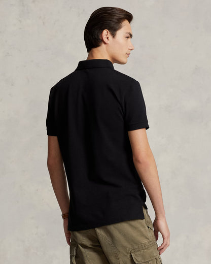 Polo Ralph Lauren Men's Custom Slim Fit Mesh Black Polo Shirt