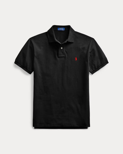 Polo Ralph Lauren Men's Custom Slim Fit Mesh Black Polo Shirt