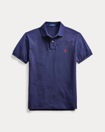 Polo Ralph Lauren Men's Custom Slim Fit Mesh Navy Blue Polo Shirt