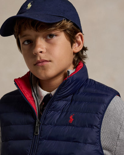 Ralph Lauren P-Layer 2 Reversible Quilted Red Gilet for Kids/Juniors